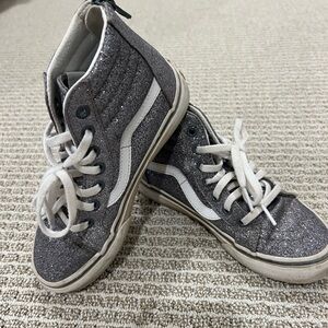 Vans Sk8-hi zip shoes glitter gunmetal gray